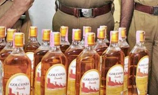 35 boxes and 10 bottles of illegal liquor