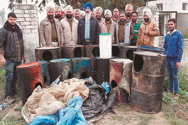 the destruction of thousands of liters  near the cremation grounds
