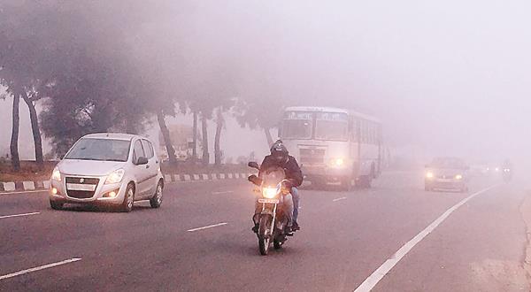 due to dense fog  the speed of the vehicles