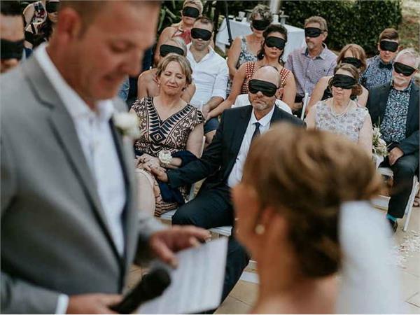australia  visitors put eyes blindfolded in marriage
