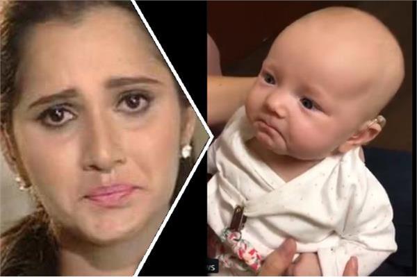 watching a video of   baby   sania is so worried