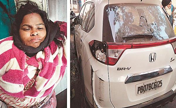 the truck hit the woman on foot  death