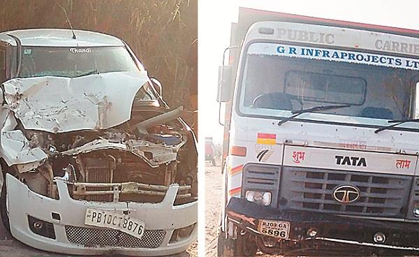 car tipper collision  1 injured