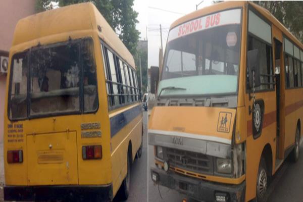despite the bad weather  the safe school van misses the blows
