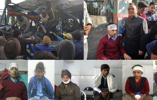educational tour  a bus going to kapurthala was hit by a truck  one died