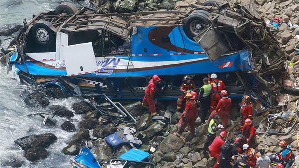 bus over cliff in peru