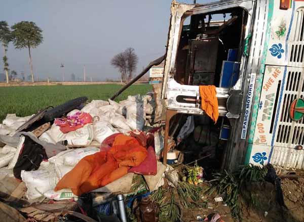 a truck full of cement was injured  driver injured