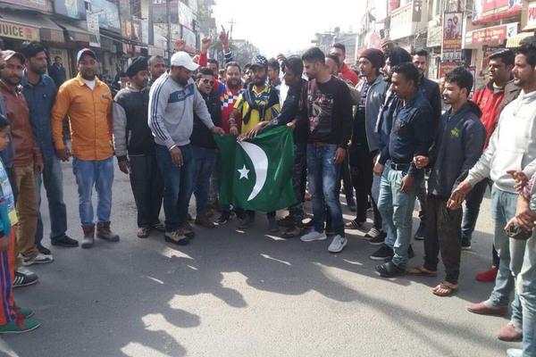 the protest march in protest against the attack on indian posts