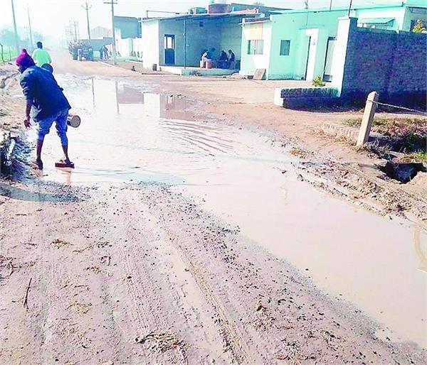 people harassed by standing water on the roads