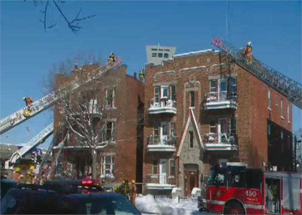 montreal in building fire  seven people injured