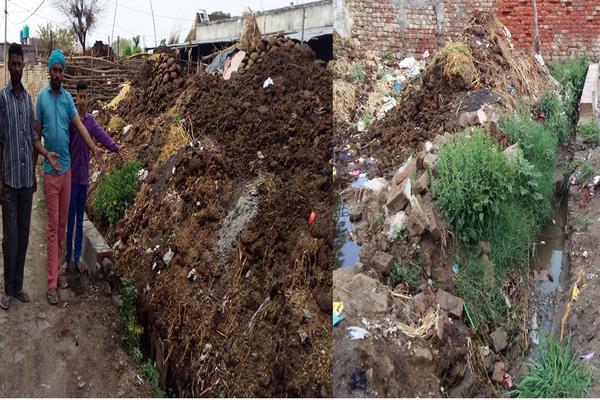majra jatta residents suffer from dirt and dung piles