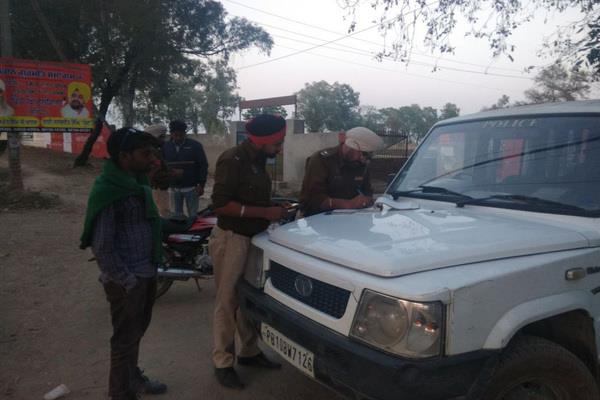 police conducted checks for vehicles  challans for vehicles