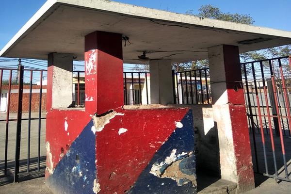 check post made at the main gate of the pitiable pavement