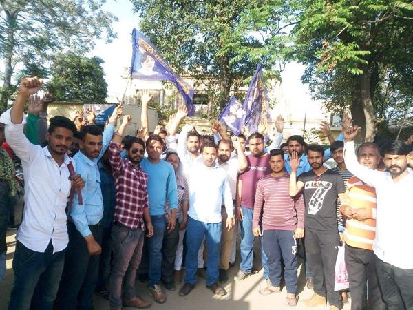 protests outside of masud police station