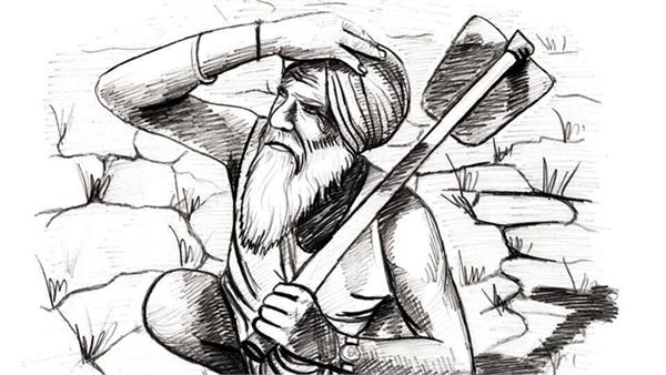 farmer in tension