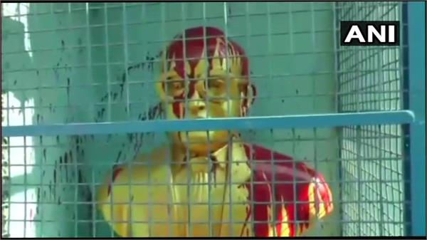 now painted the statue of baba saheb ambedkar