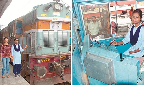 female assistant loco pilot train