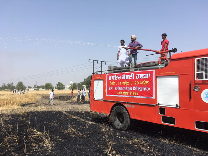 ਡੇਢ ਏਕੜ ਕਣਕ ਨੂੰ ਲੱਗੀ ਅੱਗ