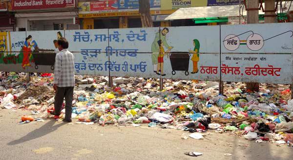 dump in the city due to the strike of workers