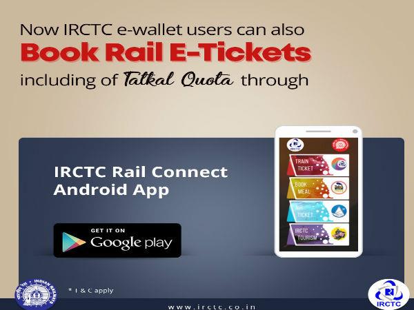 irctc app tatkal tickets