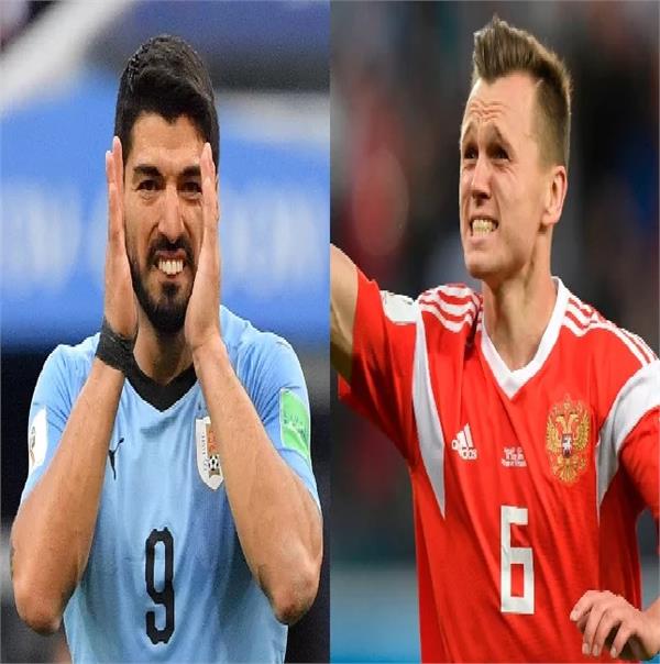 battle for the top spot will be between russia and uruguay