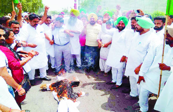 ਕੈਬਨਿਟ ਮੰਤਰੀ ਧਰਮਸੌਤ ਨੇ ਪ੍ਰਧਾਨ ਮੰਤਰੀ ਮੋਦੀ ਦਾ ਪੁਤਲਾ ਸਾਡ਼ਿਆ