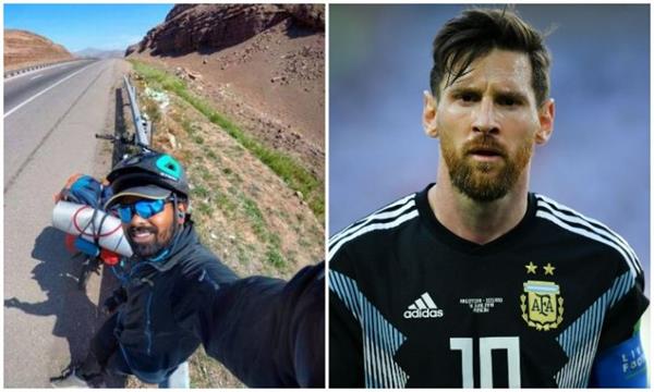 kerala football fan reached the bicycle on russia