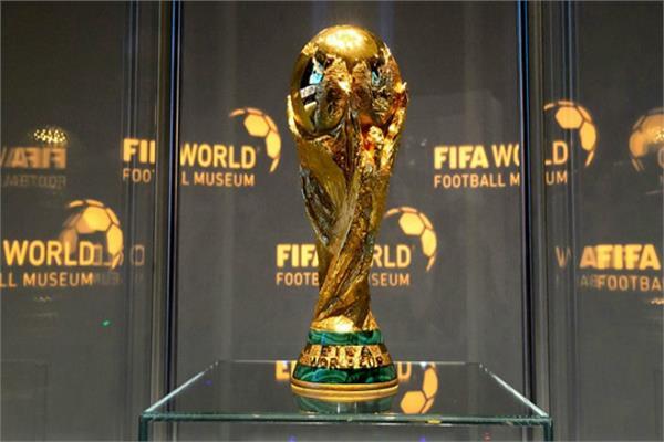 in vietnam  the copy of the world cup trophy is accelerating