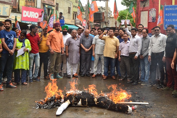 ਭਾਜਪਾ ਨੇ ਫੂਕਿਆ ਕੈਪਟਨ ਸਰਕਾਰ ਦਾ ਪੁਤਲਾ