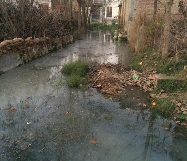 dirty drainage of water