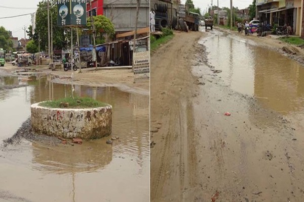 ਬਾਬਾ ਸੈਦੂ ਸ਼ਾਹ ਚੌਕ ’ਚ ਖਡ਼੍ਹੇ ਮੀਂਹ ਦੇ ਪਾਣੀ ਕਾਰਨ ਲੋਕਾਂ ਦਾ ਲੰਘਣਾ ਹੋਇਆ ਮੁਸ਼ਕਲ