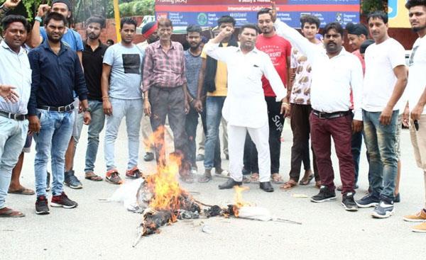 shiv infused health minister effigy