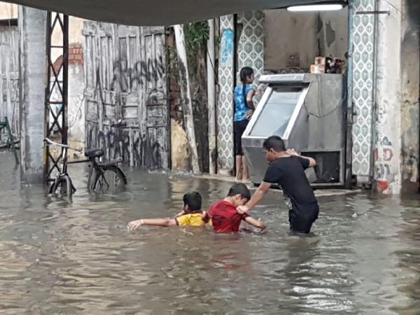 relentless rain  knee deep water