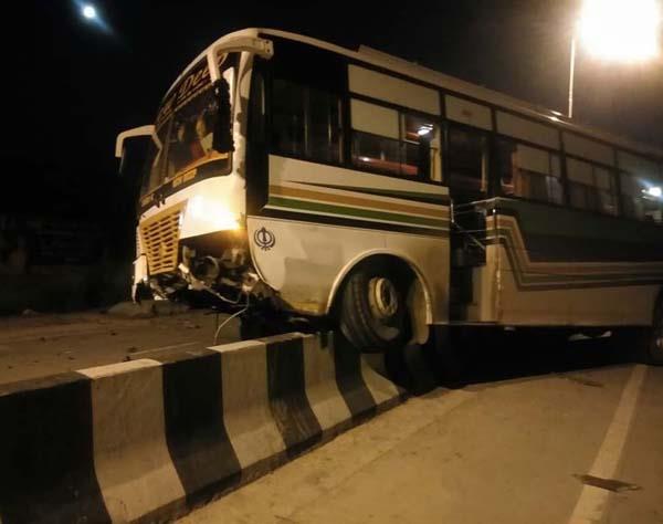 bus collided with the driver