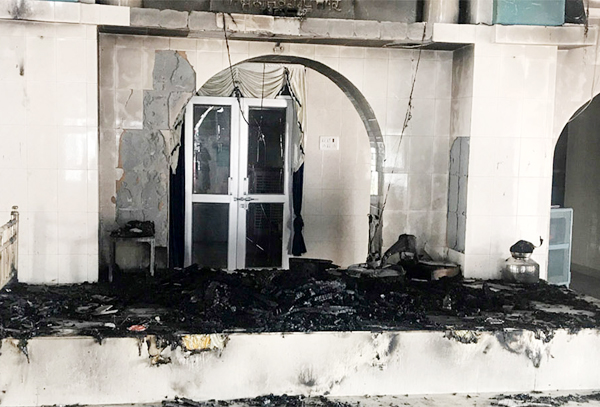 ਗੁਰਦੁਆਰਾ ਸਾਹਿਬ ''ਚ ਸ਼ਾਰਟ ਸਰਕਟ ਨਾਲ ਲੱਗੀ ਅੱਗ