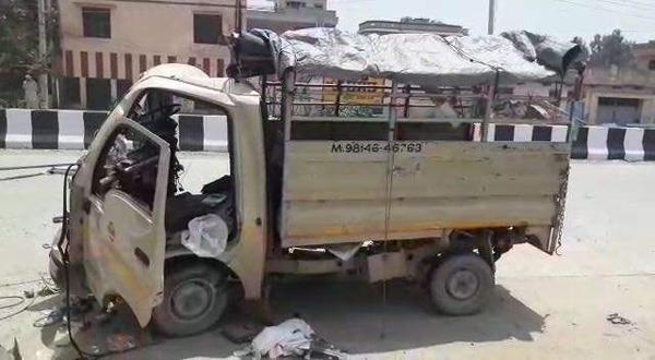 small elephant collision on truck