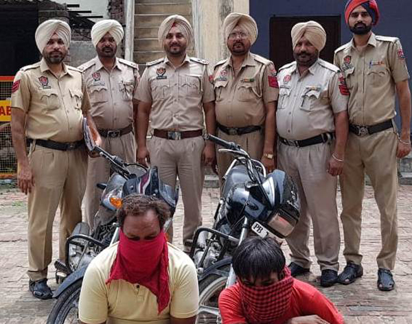 ਚੋਰੀ ਦੇ ਮੋਟਰਸਾਈਕਲਾਂ ਸਮੇਤ 2 ਕਾਬੂ