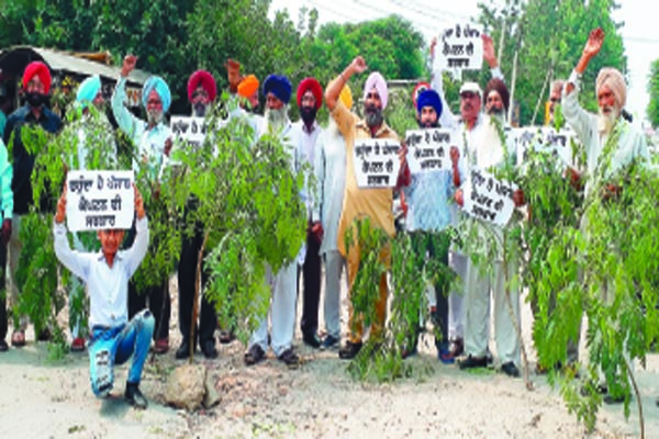 ਖੱਡਿਆਂ ’ਚ  ਬੂਟੇ ਲਾ ਕੇ ਪ੍ਰਗਟਾਇਆ ਰੋਸ