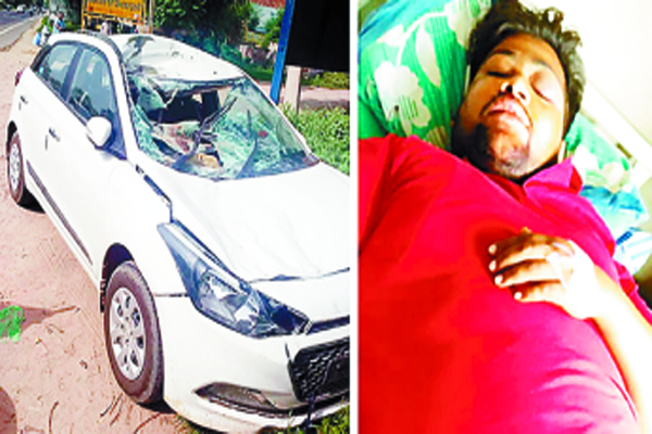 ਸਡ਼ਕ ਹਾਦਸੇ ਵਿਚ ਕਾਰ ਚਾਲਕ ਜ਼ਖਮੀ