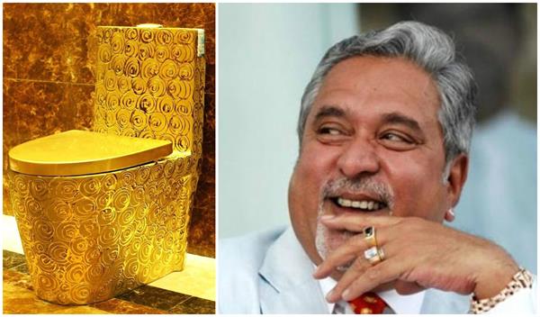 the gold colored toilet is in vijay mallya  s london home