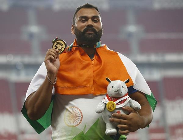 asian games tejinder pal singh gold medlist