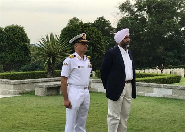 manpreet badal  at singapore  s karangi war memorial at singapore