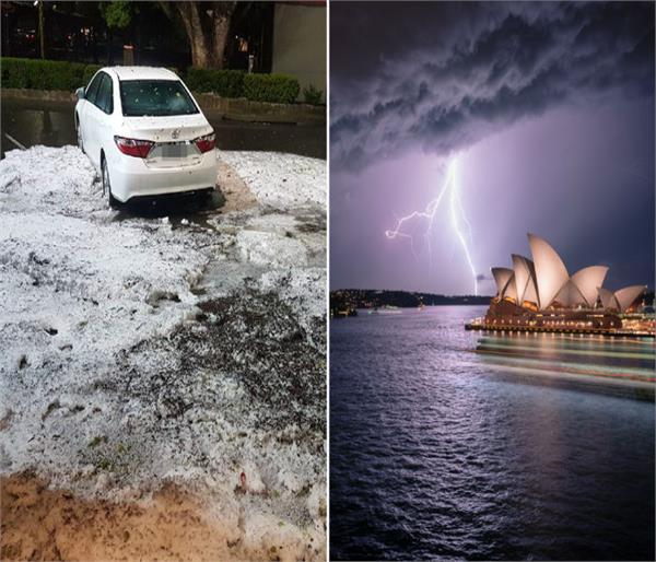 sydney streets blanketed in thunderstorms