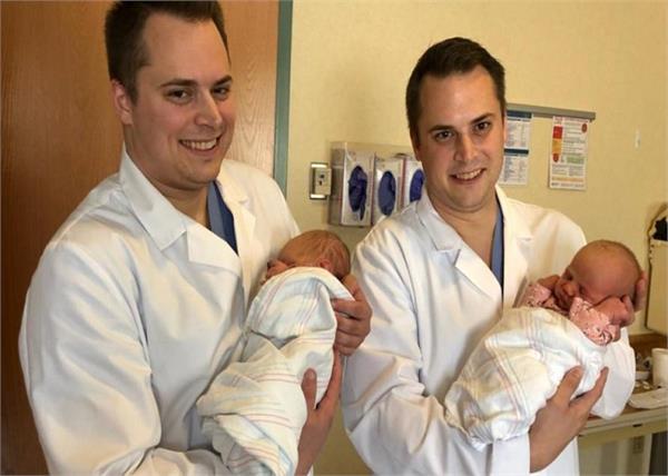 twin doctors deliver twins