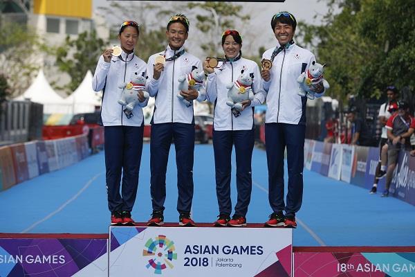 japan gold medal at the trilogy on the last day of the asiad