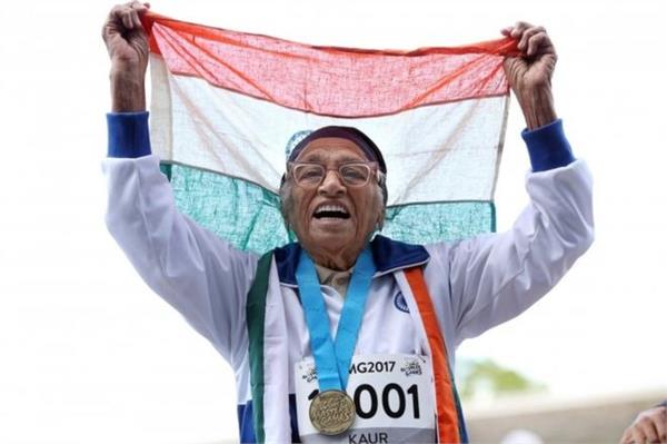 102 year old athlete man kaur medals