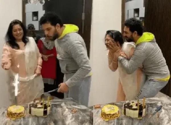 yuvraj singh celebrates mother shabnam singh  s birthday  video 
