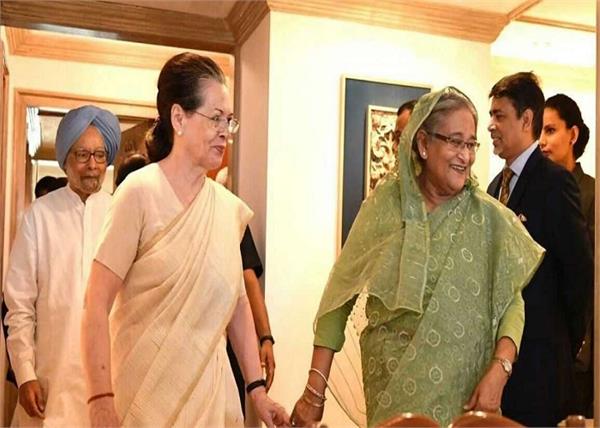 sheikh hasina meets sonia and manmohan