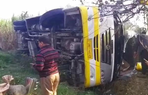 yamunanagar bus overturned