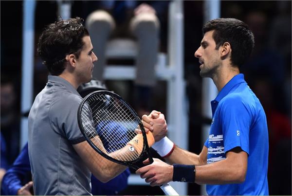 dominic thiem beats novak djokovic in semi final of atp finals